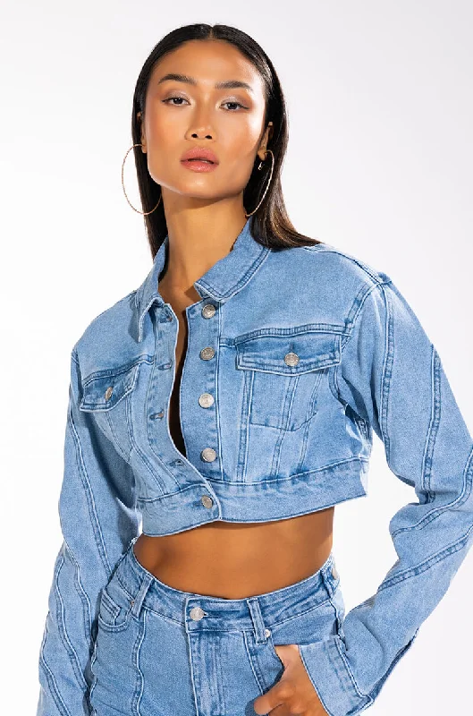 LIVIA SEAM DETAIL DENIM JACKET