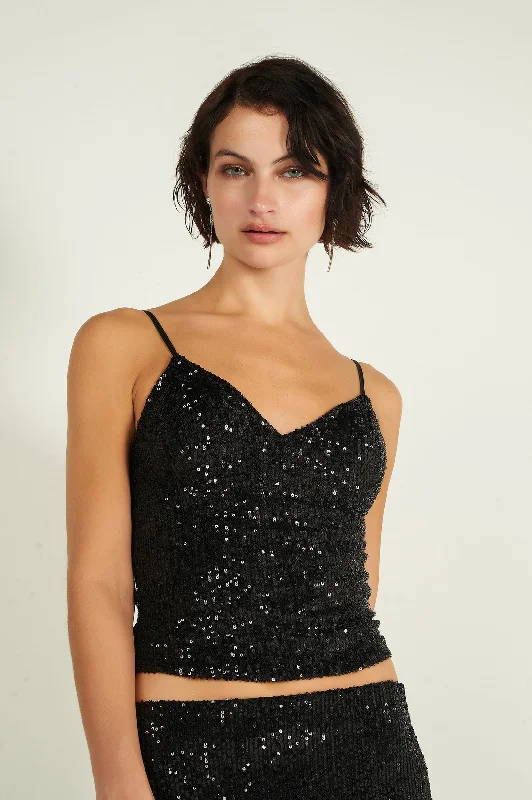 Camisole courte à paillettes - ABEA-X2 - (E-A1)